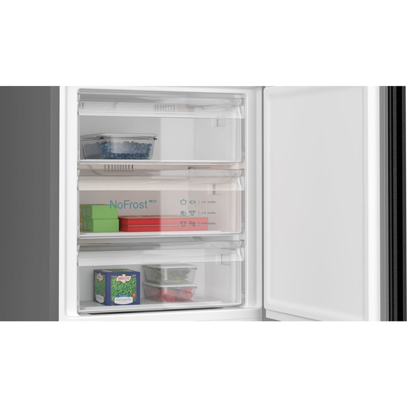 Grade B Siemens iQ300 KG49NXXDF Freestanding 440 Litre 60/40 Frost Free Fridge Freezer Black Stainless Steel
