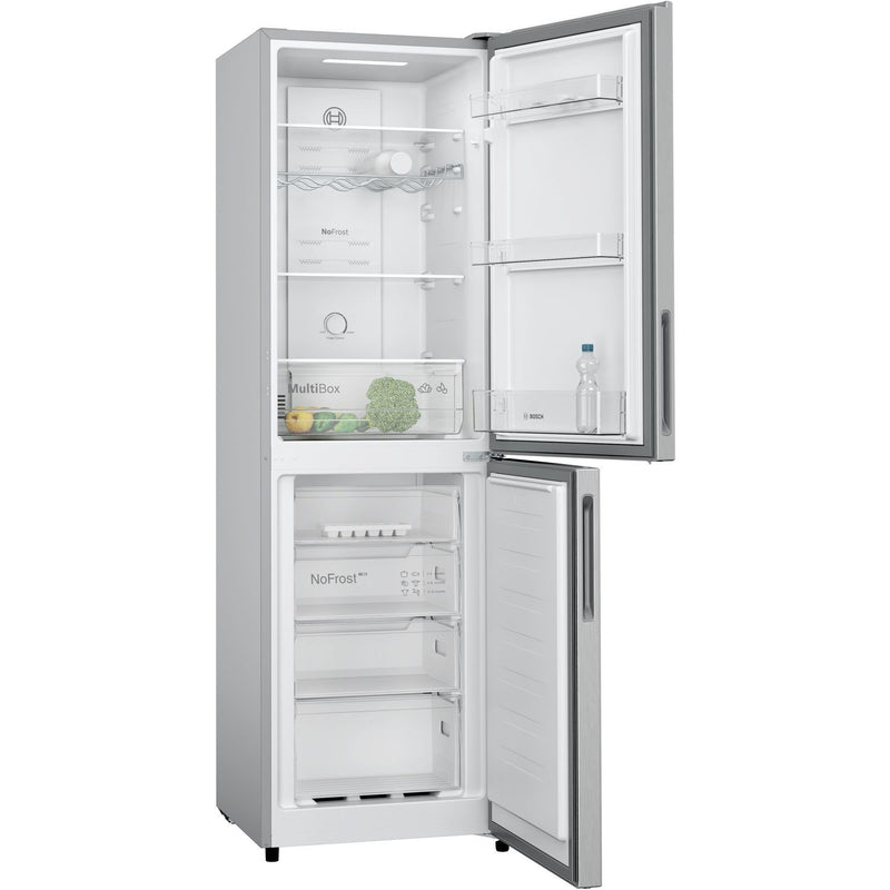 Grade B Bosch Series 2 KGN27NLEAG Freestanding 255 Litre 50/50 Frost Free Fridge Freezer Stainless Steel