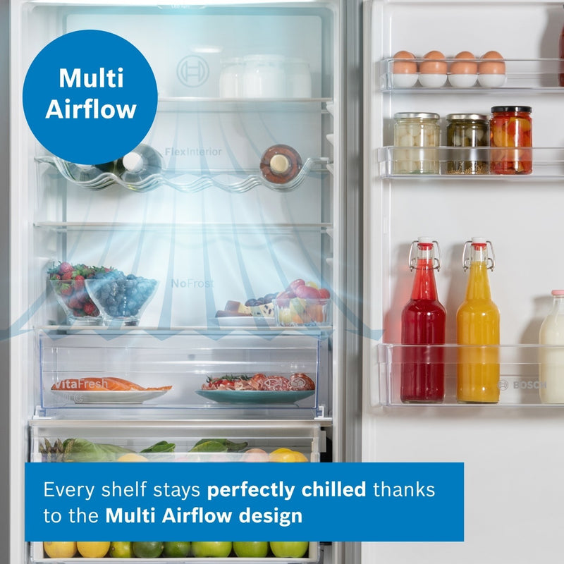 Grade B Bosch Series 4 KGN362LDFG Freestanding 321 Litre 60/40 Frost Free Fridge Freezer Stainless Steel Look