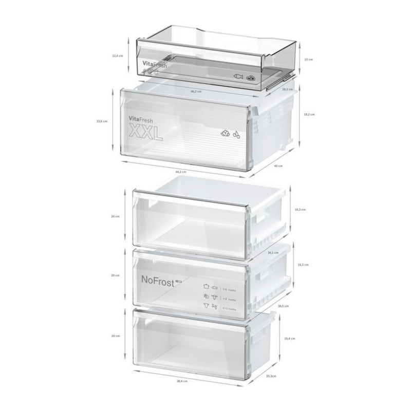 Grade C Bosch Series 4 KGN392LAF Freestanding 363 Litre 70/30 Frost Free Fridge Freezer Stainless Steel