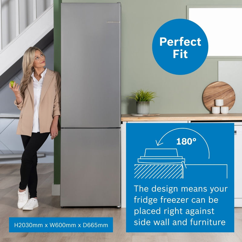 Grade B Bosch Serie 4 KGN392WDFG Freestanding 363 Litre 70/30 Fridge Freezer White