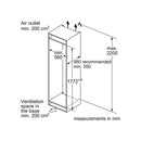 Grade A Siemens iQ100 KI87VNSE0G Integrated 270 Litre 70/30 Low Frost Fridge Freezer White