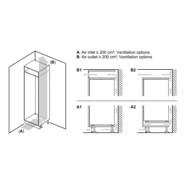 Grade A Siemens iQ100 KI87VNSE0G Integrated 270 Litre 70/30 Low Frost Fridge Freezer White