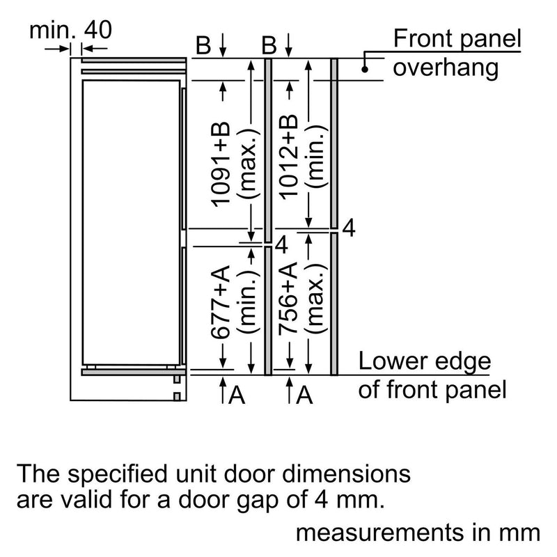 Grade A Bosch Series 2 KIN86NSE0G Integrated 260 Litre 60/40 Frost Free Fridge Freezer White