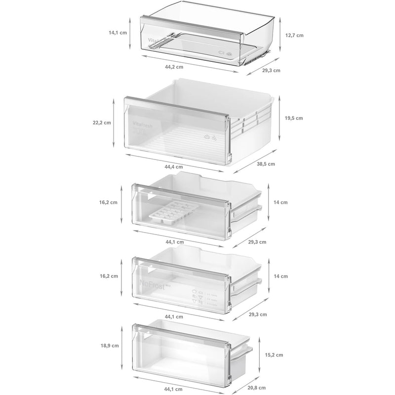 Grade B Bosch Series 4 KIN96VFD0 Integrated 290 Litre 70/30 Frost Free Fridge Freezer White