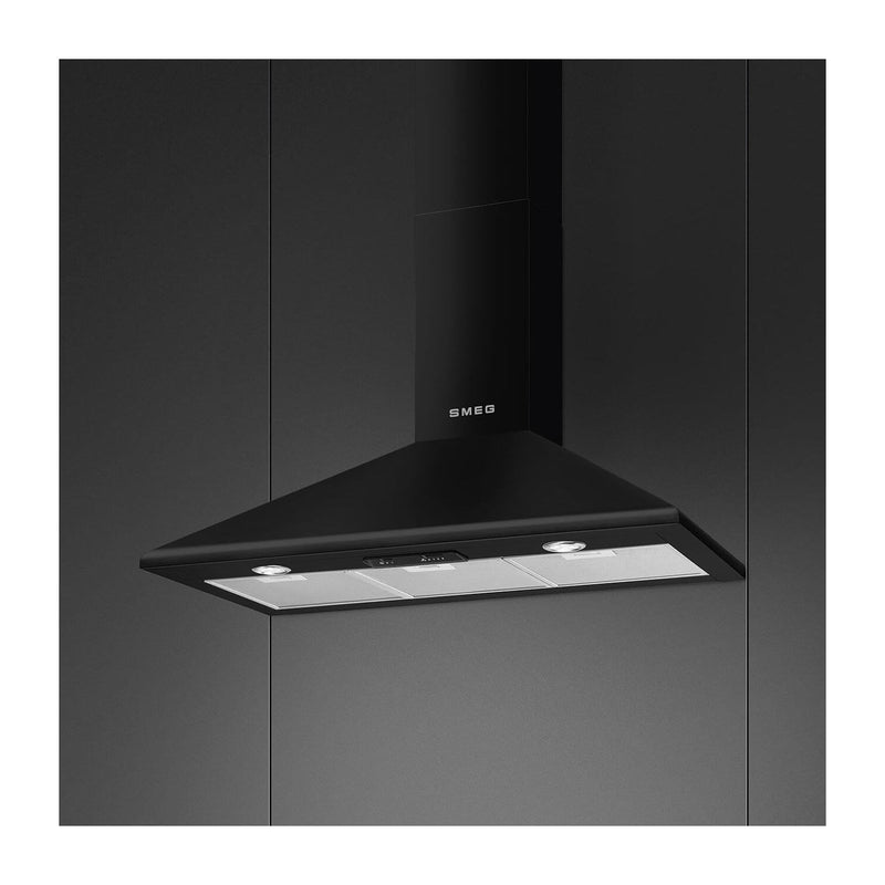 Grade B Smeg KSED95NEE 90cm Chimney Cooker Hood Black