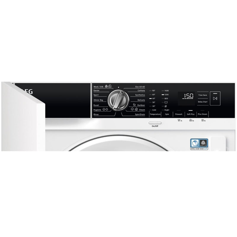 Grade B AEG 7000 Series ProSteam LF7E7431BI Integrated 7KG 1400 Spin Washing Machine White