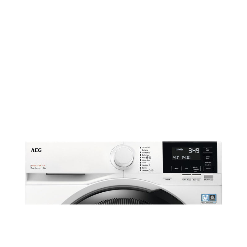 Grade A AEG 6000-Series LFR61844B Freestanding 8KG 1400 Spin Washing Machine White
