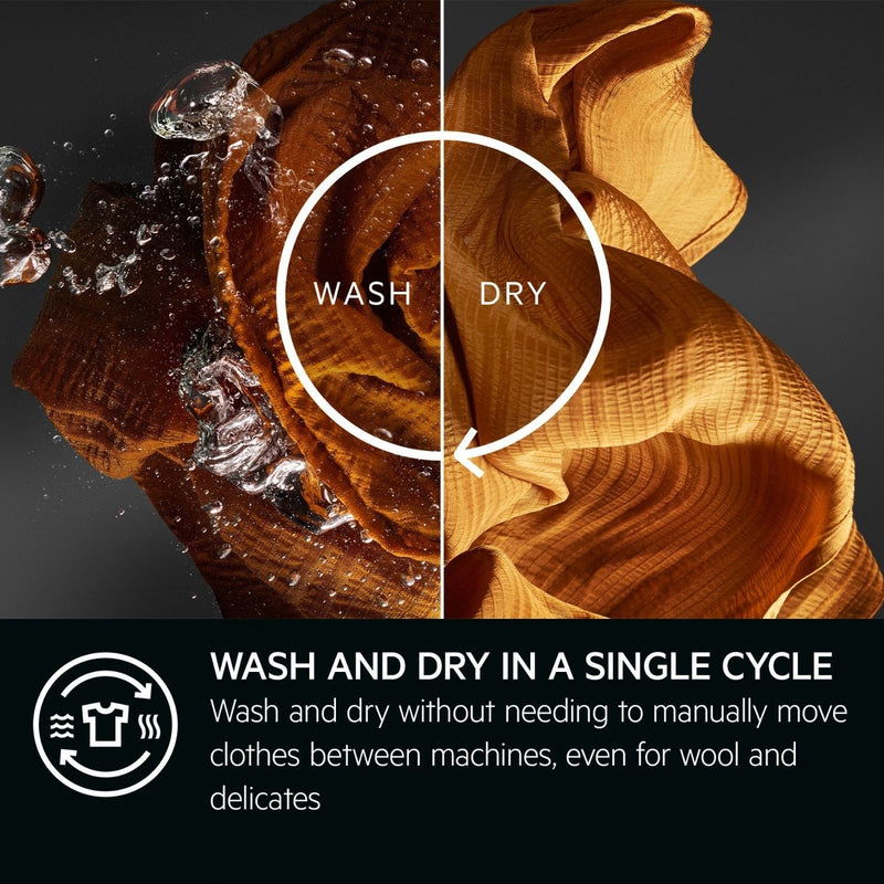 Grade B AEG 7000 Series ProSteam LWR7185M4B Freestanding 8/5KG 1400 Spin Washer Dryer White