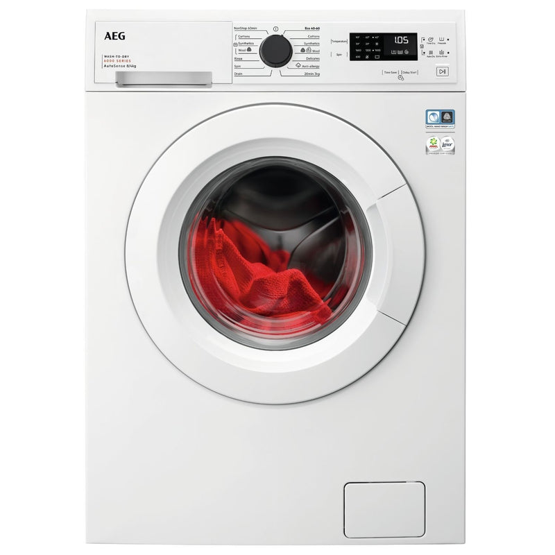 GRADE A2 - AEG 6000 Series AutoSense® 8kg Wash 4kg Dry 1600rpm Washer Dryer - White
