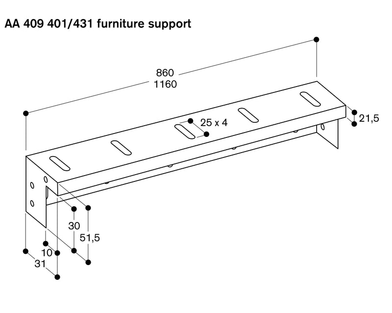Gaggenau 400 series Table ventilation 120cm Stainless steel AL400122