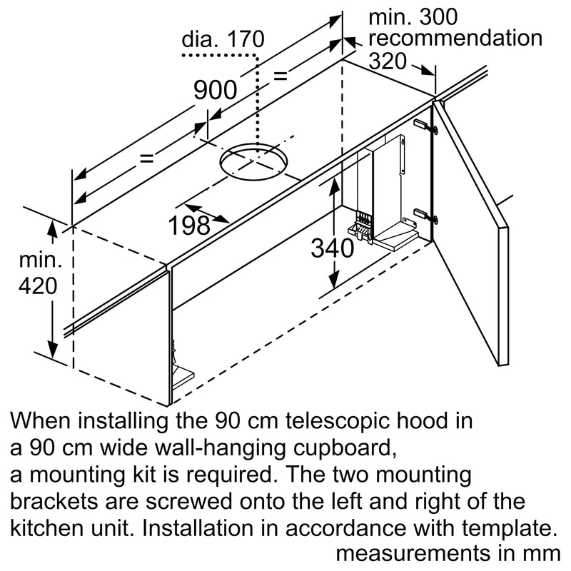 Bosch Series 4 Telescopic Hood 90cm DFS097A51B