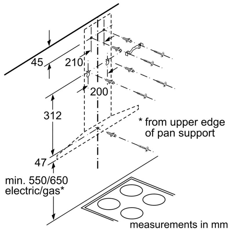 Bosch Wall-Mounted Hood 90cm DWQ96DM50B