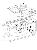 Gaggenau 400 series Flex induction cooktop with downdraft ventilation Vario downdraft ventilation, Connecting strip CVL410100