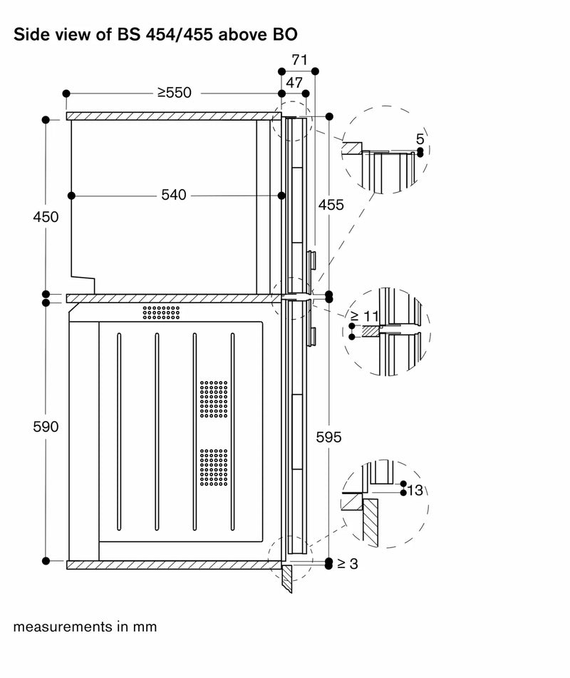 [Discontinued] Gaggenau 400 series combi-steam oven 60x45cm door hinge: right BS454101
