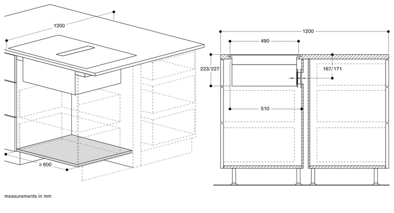 Gaggenau 400 series Flex induction cooktop with integrated ventilation system 90cm CV492105M