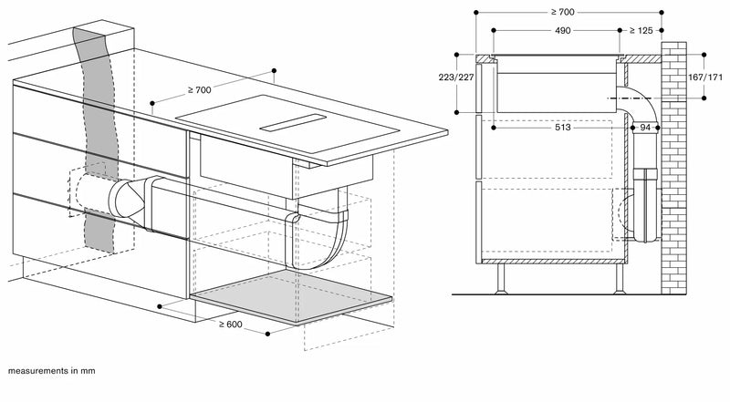 Gaggenau 400 series Flex induction cooktop with integrated ventilation system 90cm CV492105
