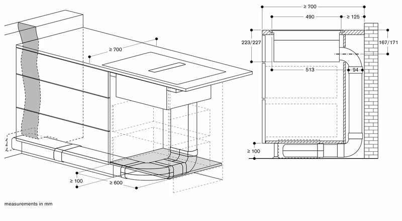Gaggenau 400 series Flex induction cooktop with integrated ventilation system 90cm CV492105