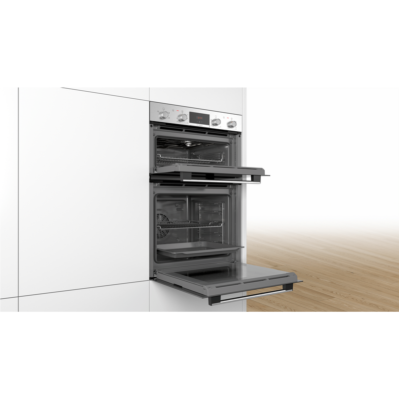 Grade A Bosch Serie 2 MHA133BR0B 60cm Double Built In Electric Oven Stainless Steel