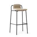 Normann Copenhagen Studio Barstool 75 cm Front Upholstery Black Steel Oak  Main Line Flax