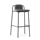 Normann Copenhagen Studio Barstool 75 cm Front Upholstery Black Steel Black  Ultra Leather