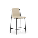Normann Copenhagen Studio Bar Chair 65 cm Front Upholstery Black Steel  Oak  Main Line Flax