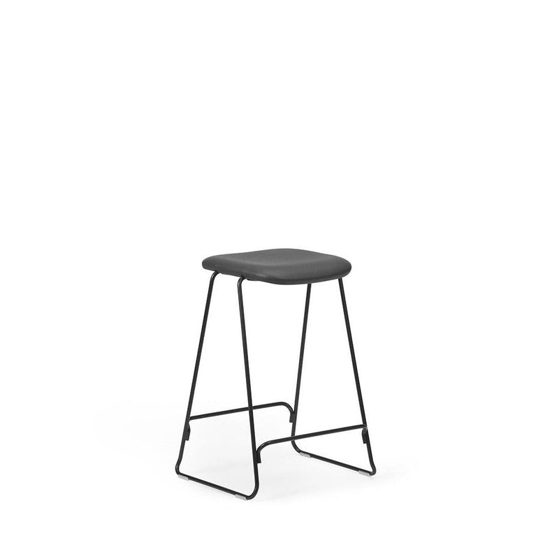Normann Copenhagen Just Barstool 65 Full Upholstery cm Black steel  Ultra leather