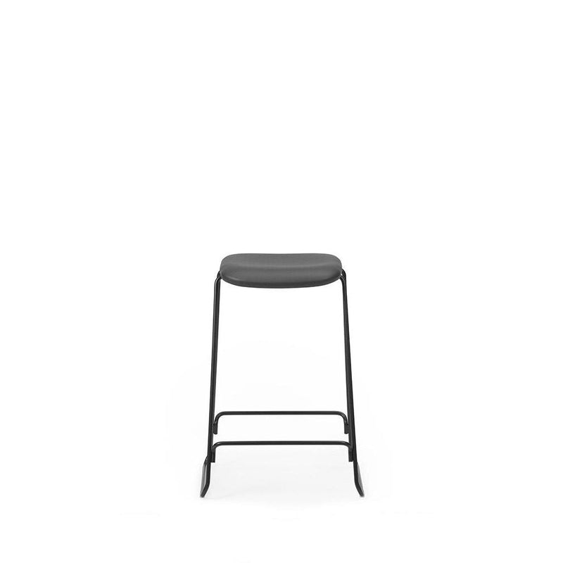 Normann Copenhagen Just Barstool 65 Full Upholstery cm Black steel  Ultra leather