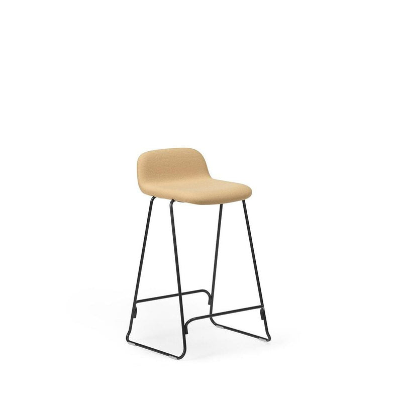 Normann Copenhagen Just Barstool 65 w. back Full Upholstery cm Black steel  Synergy