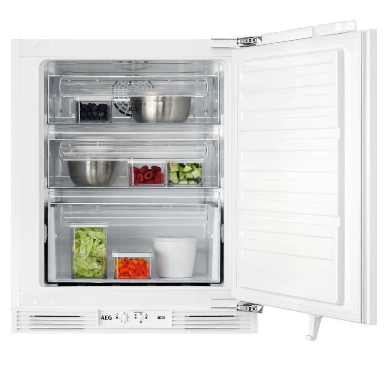 Grade A AEG OAB7N82EF Integrated 85 Litre Under Counter Frost Free Freezer White
