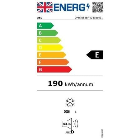Grade A AEG OAB7N82EF Integrated 85 Litre Under Counter Frost Free Freezer White