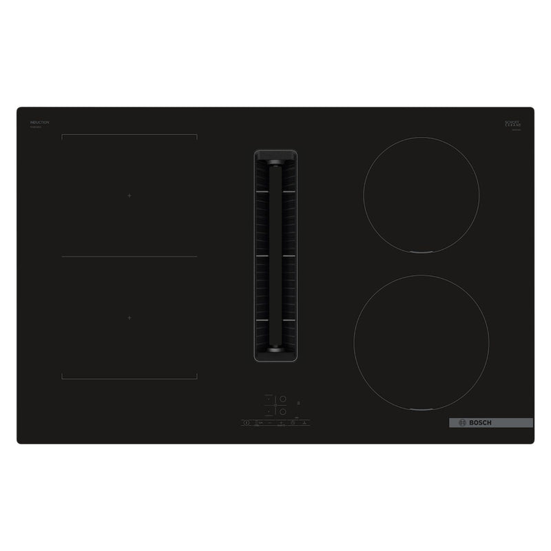 Grade A Bosch Series 4 PVS811B16E 80cm 4 Zone Venting Induction Hob with Combi Zone Black