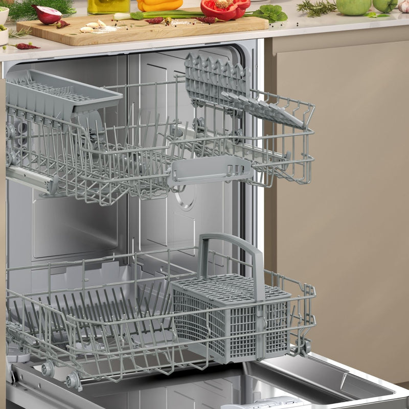 GRADE A1 - Neff N 50 Semi-Integrated Dishwasher - Smart Wi-Fi, D-Rated, Stainless steel control panel