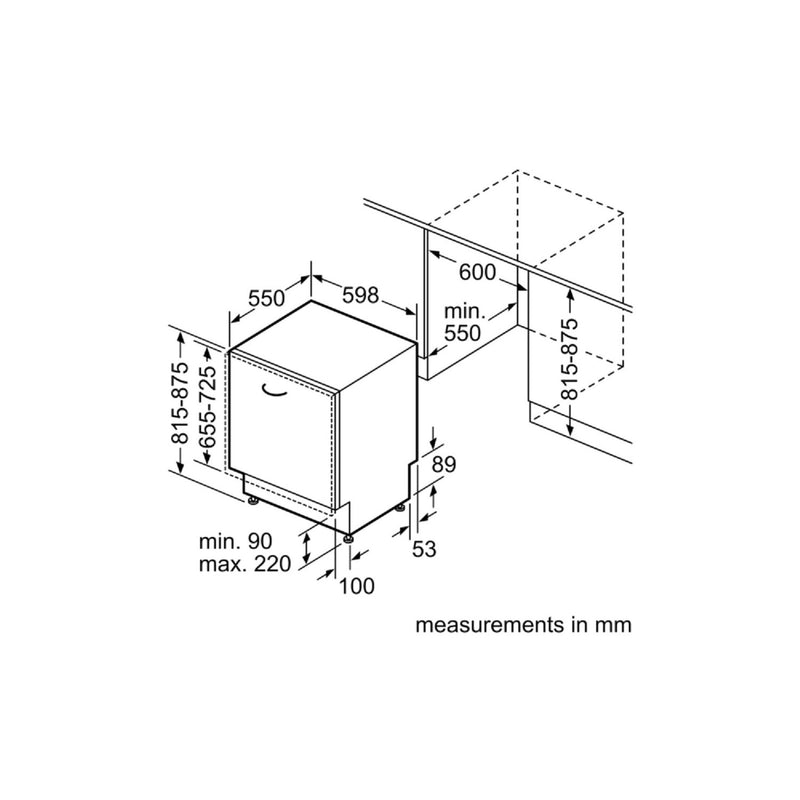 Grade B Bosch Series 6 SMD6YCX01G 14 Place Fully Integrated Dishwasher