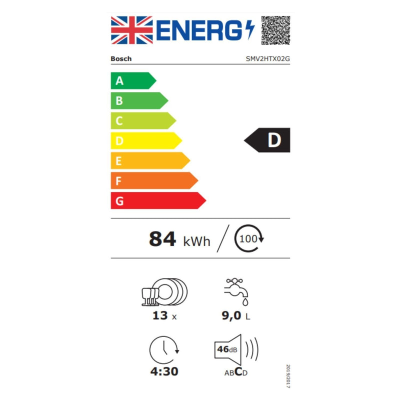 Grade B Bosch Series 2 SMV2HTX02G 13 Place Fully Integrated Dishwasher