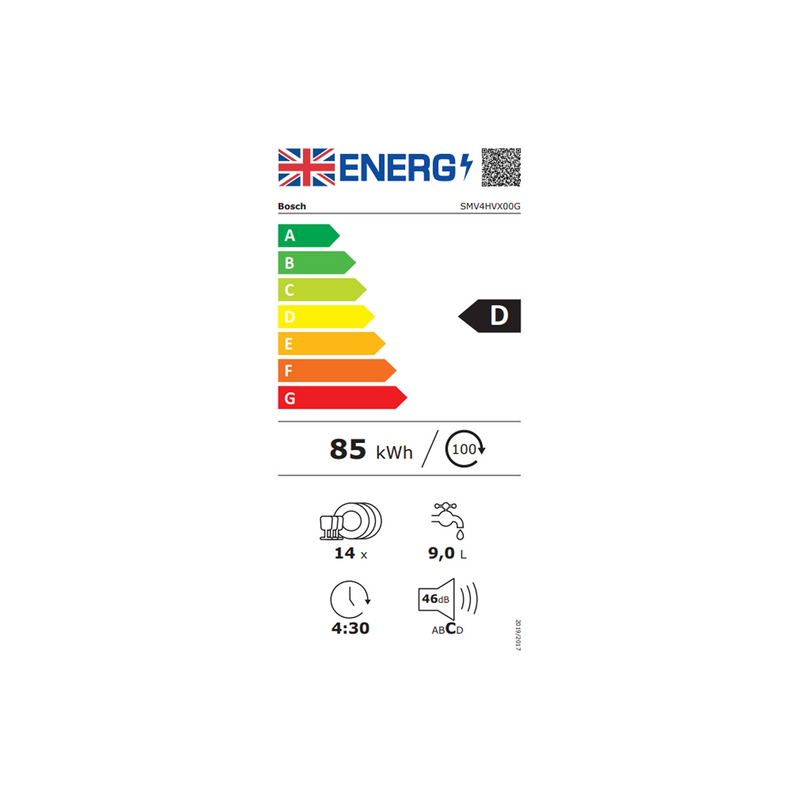 Grade A Bosch Series 4 SMV4HVX00G 14 Place Fully Integrated Dishwasher
