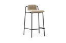 Normann Copenhagen Studio Barstool 65 cm Front Upholstery Black Steel Oak/ Main Line Flax