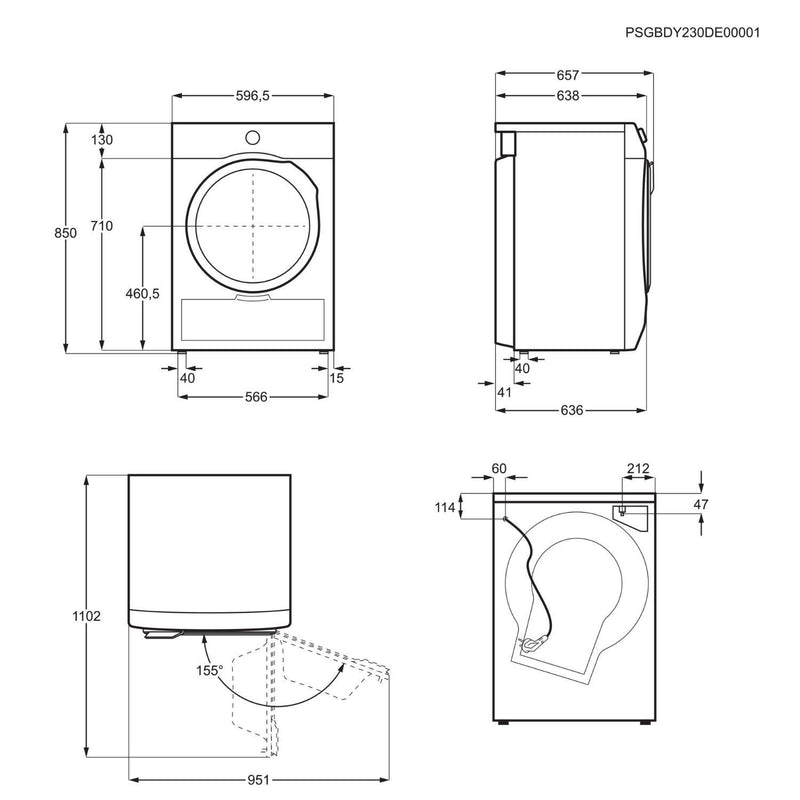 Grade B AEG 8000 Series AbsoluteCare TR819A4B Freestanding Heat Pump 9KG Tumble Dryer White