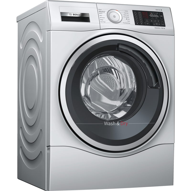 Grade C Bosch Series 6 WDU28568GB Freestanding 10/6KG 1400 Spin Washer Dryer Silver