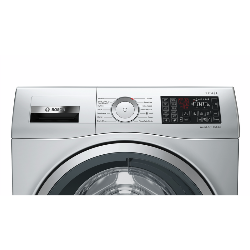 Grade C Bosch Series 6 WDU28568GB Freestanding 10/6KG 1400 Spin Washer Dryer Silver