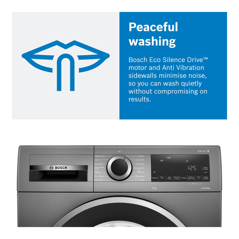 Grade B Bosch Series 6 WGG24400GB Freestanding 9KG 1400 Spin Washing Machine White