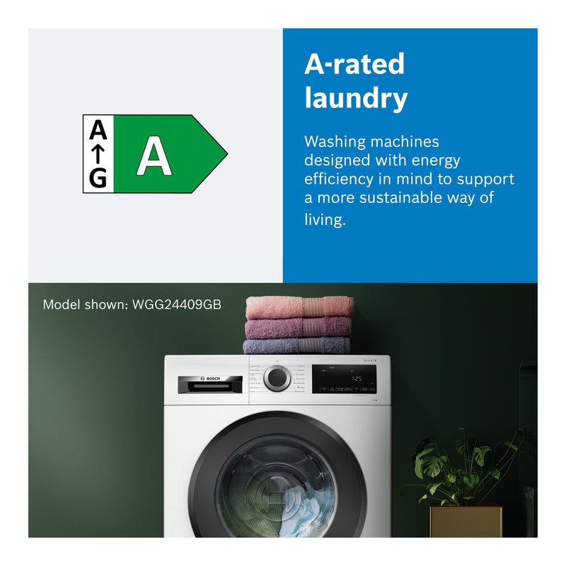 Grade B Bosch Series 6 WGG24400GB Freestanding 9KG 1400 Spin Washing Machine White