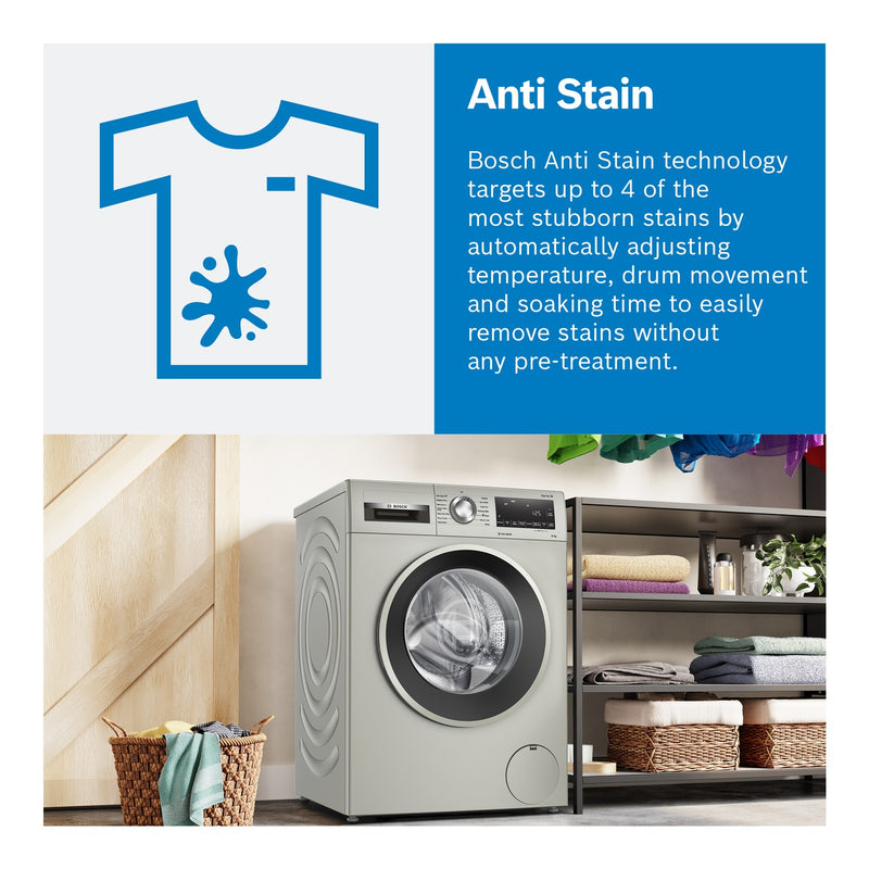 Grade B Bosch Series 6 i-Dos WGG244FCGB Freestanding 9KG 1400 Spin Washing Machine Graphite