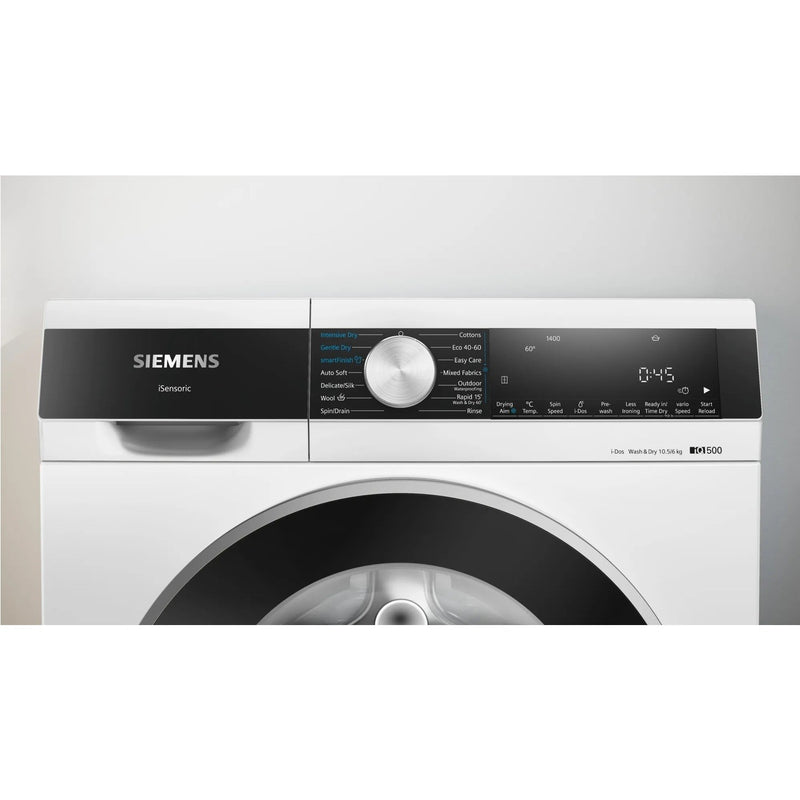 Grade B Siemens iQ500 iDos WN54G1A1GB Freestanding 10.5/6KG 1400 Spin Washer Dryer White