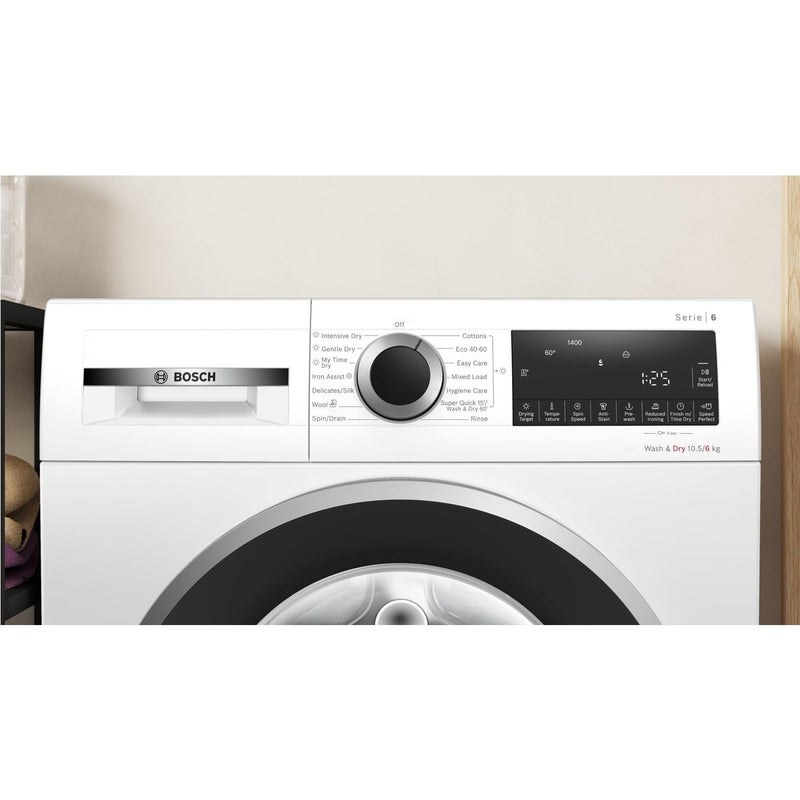 Grade A Bosch Series 6 WNG25401GB Freestanding 10.5/6KG 1400 Spin Washer Dryer White