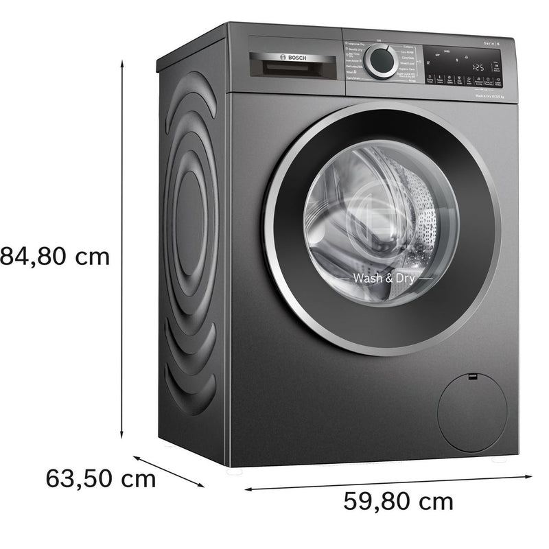 Grade A Bosch Series 6 WNG254R1GB Freestanding 10.5/6KG 1400 Spin Washer Dryer Graphite