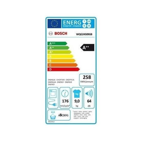 Grade B Bosch WQG24509GB Freestanding Heat Pump 9KG Tumble Dryer White