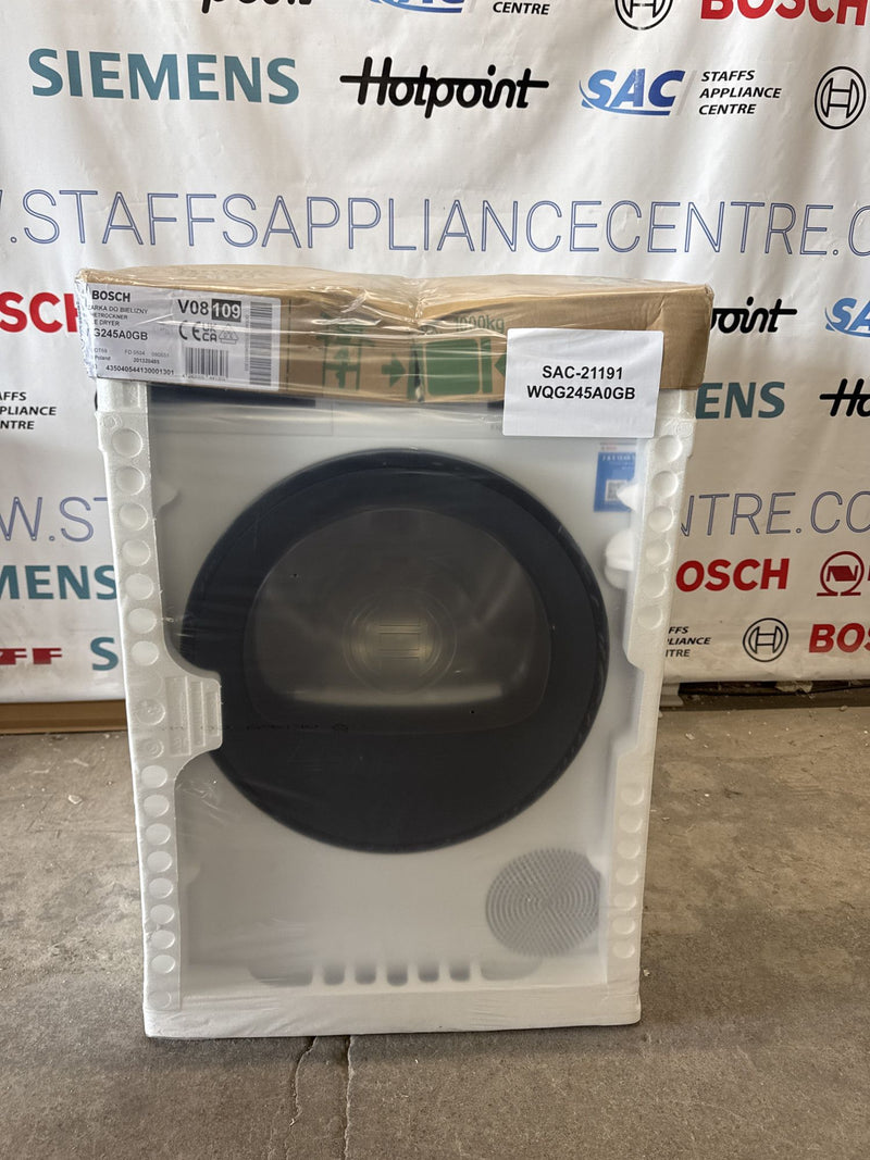 Grade A Bosch WQG245A0GB Series 6 Heat Pump 9kg Tumble Dryer - White