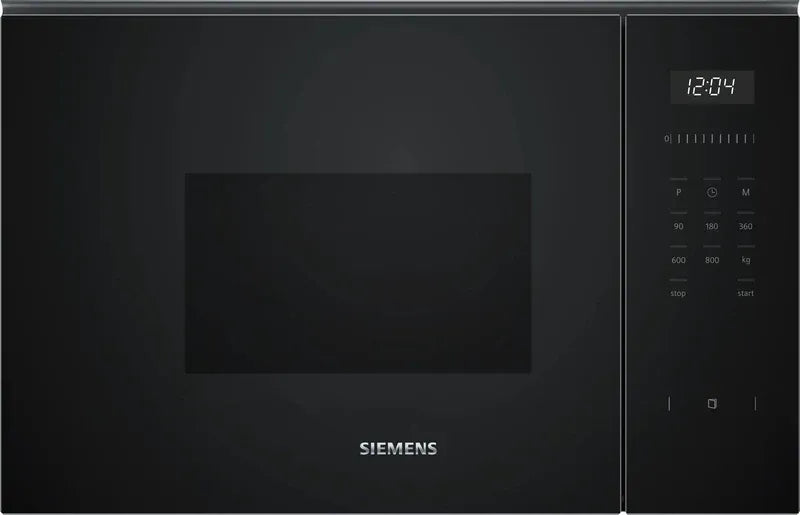 Grade A Siemens BF525LMB1B Black 800w Built-In Microwave - 20L Capacity