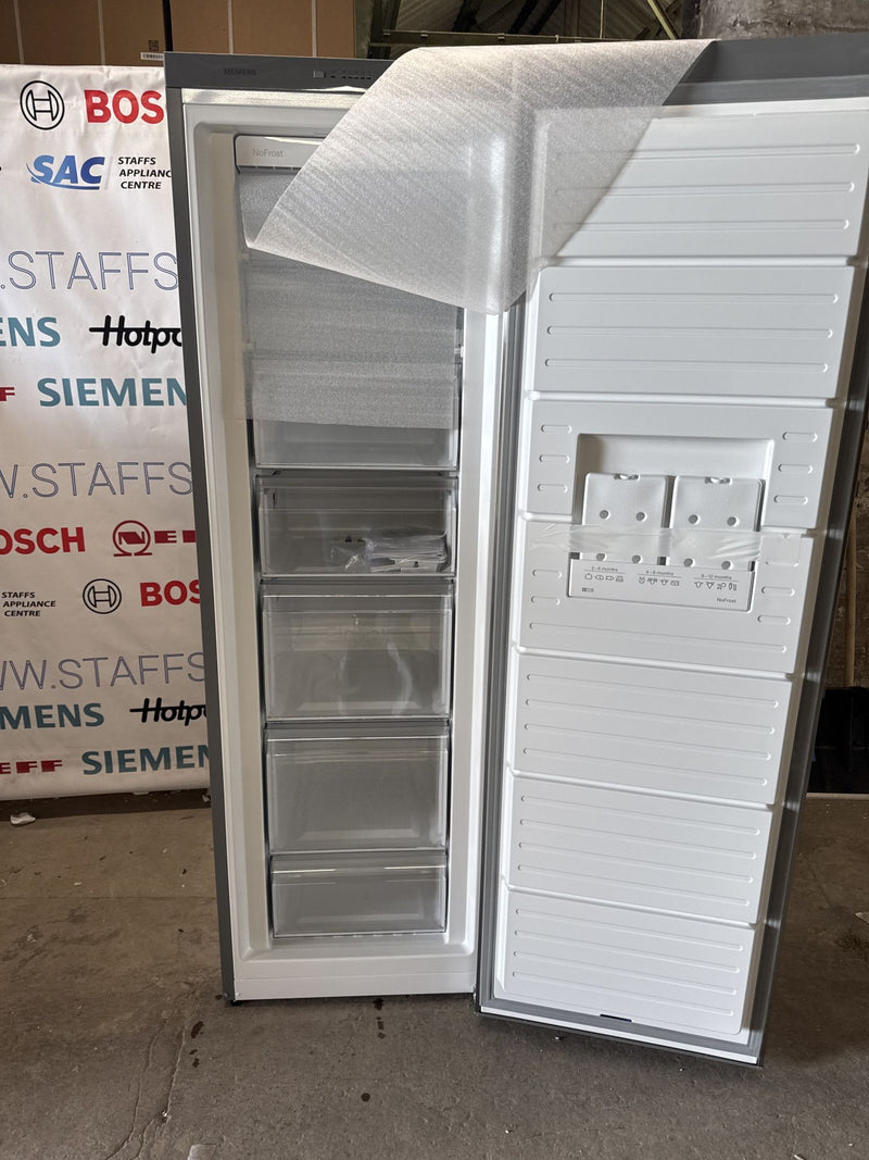 Grade A Siemens GS36NVIEV iQ300 Frost Free Tall Freezer - Stainless Steel
